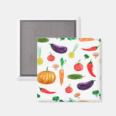 Aimant Récolte légumes tomate poivre carottes champignon (Recto/Verso)
