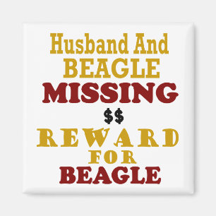 Aimant Récompense absente de beagle et de mari pour le