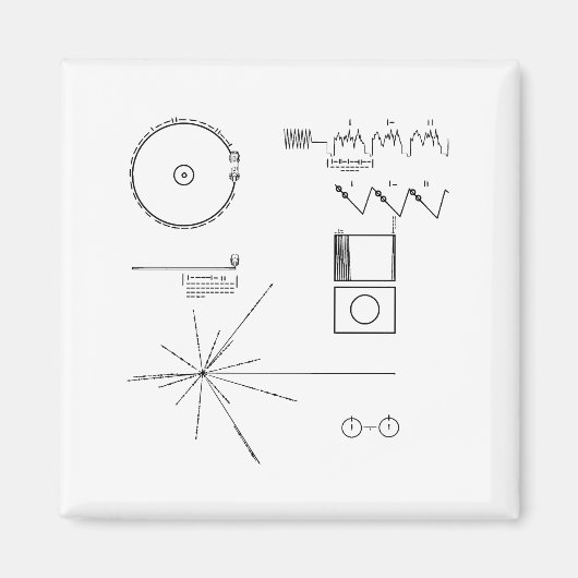 Aimant Record d'or NASA Voyager (Devant)