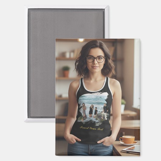 Aimant Rectangle avec logo ou image personnalisé pour ent (Recto/Verso)