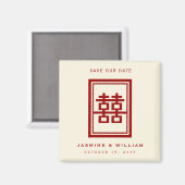 Aimant Rectangle Double Bonheur Chinois Enregistrer La Da (Recto/Verso)