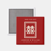 Aimant Rectangle Double Bonheur Chinois Enregistrer La Da (Recto/Verso)