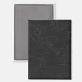 Aimant Rectangle Motif Marbre Noir Déco Élégant (Recto/Verso)