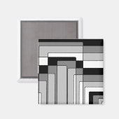 Aimant Rectangles Abstraites en noir et blanc (Recto/Verso)