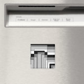 Aimant Rectangles Abstraites en noir et blanc (In Situ (Lave-vaisselle))