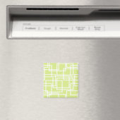 Aimant Rectangles Blancs Rétro Modernes Sur Raisin Pâle (In Situ (Lave-vaisselle))
