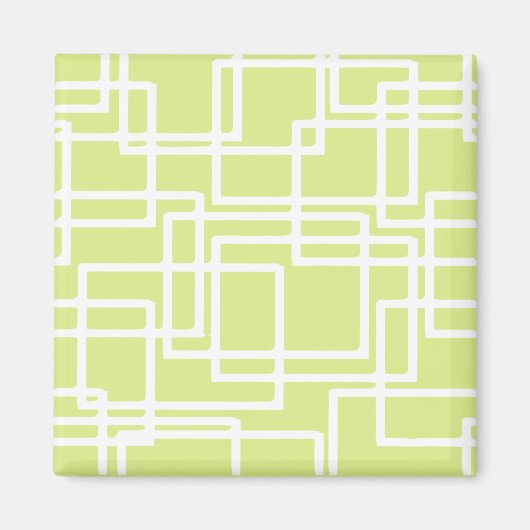 Aimant Rectangles Blancs Rétro Modernes Sur Raisin Pâle (Devant)
