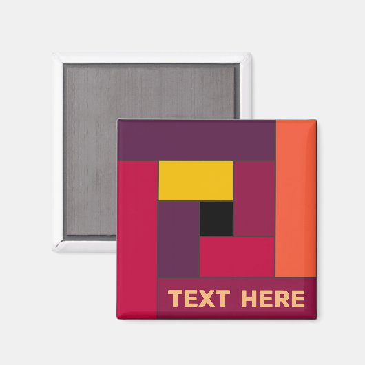 Aimant Rectangles géométriques (ver4) avec n'importe quel (Recto/Verso)