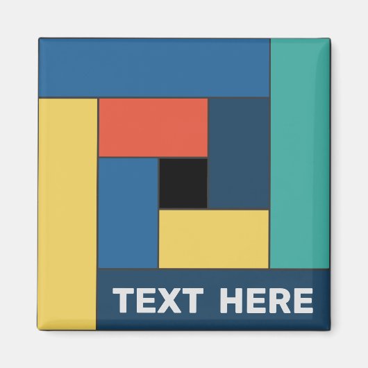 Aimant Rectangles géométriques (ver7) avec n'importe quel (Devant)