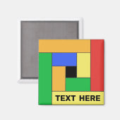 Aimant Rectangles géométriques (ver9) avec n'importe quel (Recto/Verso)