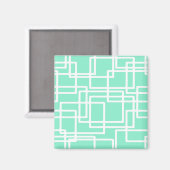 Aimant Rectangles Modernes Rétro Sur Aqua Diluée (Recto/Verso)
