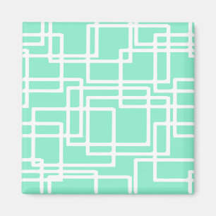 Aimant Rectangles Modernes Rétro Sur Aqua Diluée