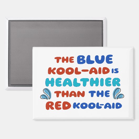 Aimant rectangulaire Blue Kool Aid (Recto/Verso)
