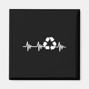 Aimant Recyclage jour des terres Heartbeat Recyclage Pour