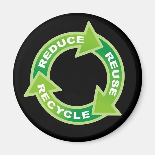 Aimant recyclé de Reduce Reuse (Devant)