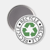 Aimant Recycle Green Center Logo (Recto/Verso)