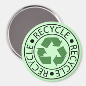 Aimant Recycler le logo du centre vert (Recto/Verso)