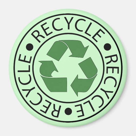 Aimant Recycler le logo du centre vert (Devant)