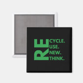 Aimant Recycler Réutiliser Renouveler Repenser Jour de la (Recto/Verso)