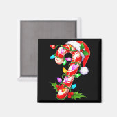 Aimant Red &amp; White Candy Cane Crew Christmas Santa Ha (Recto/Verso)