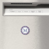 Aimant Red and Blue Classic Plaid Monogram (In Situ (Lave-vaisselle))