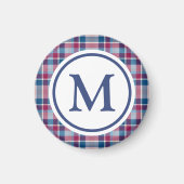 Aimant Red and Blue Classic Plaid Monogram (Devant)