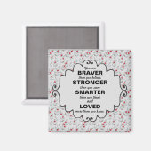 Aimant Red Berries Grey Feuilles Mots d'encouragement (Recto/Verso)