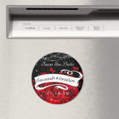 Aimant Red Black Coeur Rose Enregistrer la date sous les  (In Situ (Lave-vaisselle))