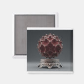 Aimant Red & Black Mandelbrot Sphere On Silver Pedestal (Recto/Verso)
