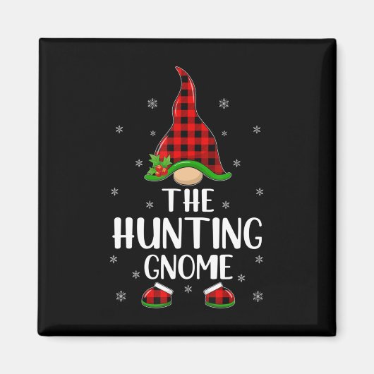 Aimant Red Buffalo Plaid Correspondant Le Gnome De Chasse (Devant)