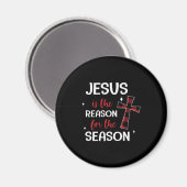 Aimant Red Buffalo Plaid Cross Christmas Design (Recto/Verso)