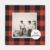 Aimant Red Buffalo Plaid Meilleur Cadeau Grand-Mère Avec (Devant)