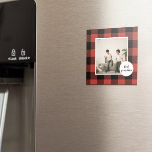 Aimant Red Buffalo Plaid Meilleur Cadeau Grand-Mère Avec 