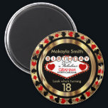 Aimant Red Casino Poker Chip Birthday<br><div class="desc">Red Casino Poker Chip Birthday Magnet ready for you to personalize. 📌If you need further customization, please click the "Click to Customize further" or "Customize or Edit Design" button and use our design tool to resize, rotate, change text color, add text and so much more. ⭐This Product is 100% Customizable....</div>