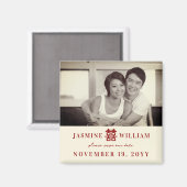 Aimant Red Chinese Double Happiness Photo Enregistrer la  (Recto/Verso)
