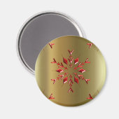 Aimant Red Christmas Stars on Gold (Recto/Verso)