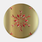 Aimant Red Christmas Stars on Gold (Devant)