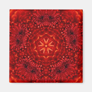 Aimant RED DAHLIA FLOWERS Abstract Floral