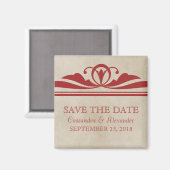 Aimant Red Elegant Deco Enregistrer l'aimant de date (Recto/Verso)