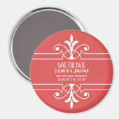 Aimant Red Fancy Ornamental Enregistrer l'aimant de date (Recto/Verso)