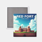 Aimant Red Fort Dehli Inde Travel Souvenir (Recto/Verso)