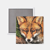 Aimant Red Fox Beau Art de la faune (Recto/Verso)