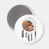 Aimant Red Fox dormant sur Dreamcatcher (Recto/Verso)