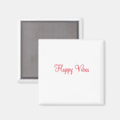 Aimant Red happy vibes vacances simple minimum calligraph (Recto/Verso)