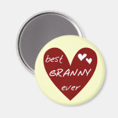 Aimant Red Heart Best Granny Ever Tshirts et cadeaux (Recto/Verso)