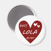 Aimant Red Heart Best Lola Ever T-shirts et cadeaux (Recto/Verso)