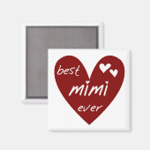 Aimant Red Heart Best Mimi Ever Tshirts et cadeaux (Recto/Verso)
