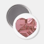 Aimant Red Heart Circuit Board Valentines (Recto/Verso)
