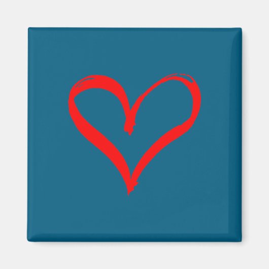 Aimant Red Heart Funny Cute Design For Men Women Husband  (Devant)