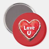 Aimant Red Heart Love You Cookie (Recto/Verso)